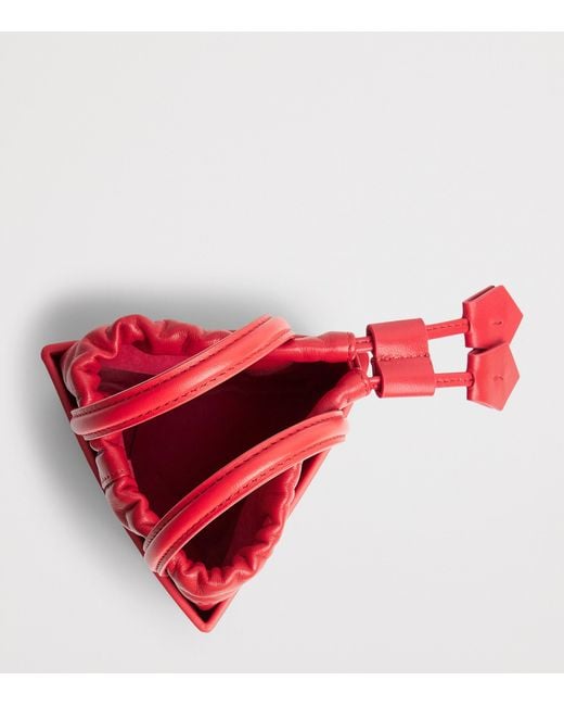TALEL PARIS Red Small Leather Triangle Bag