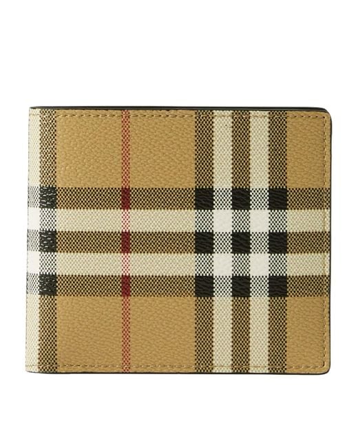 Burberry Natural Check Bifold Coin Wallet for men