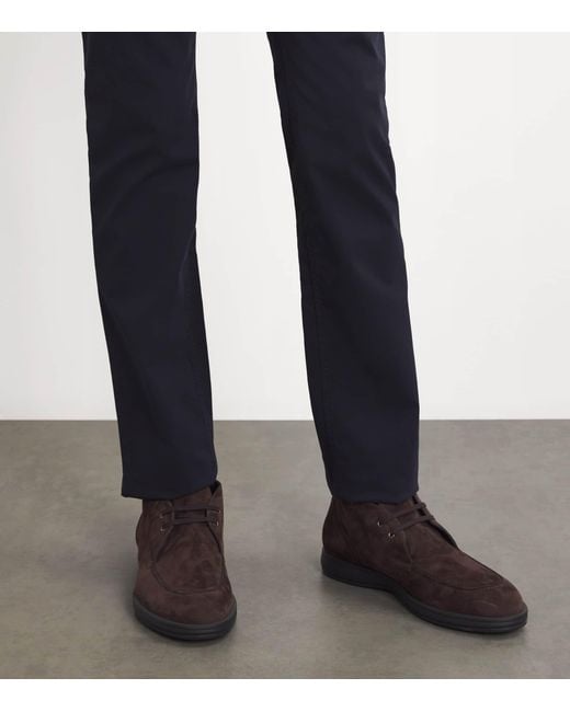 Brioni Brown Suede Ankle Boots for men