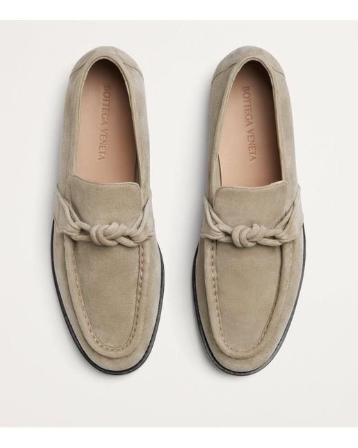 Bottega Veneta Gray Suede Astaire Loafers for men