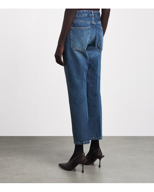 Victoria Beckham Blue Low-Rise Flared Jeans