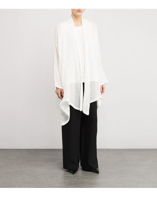 Eskandar White Linen-Blend Jacket