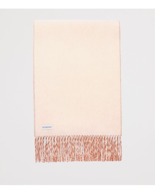 Burberry Orange Cashmere Reversible Knight Scarf