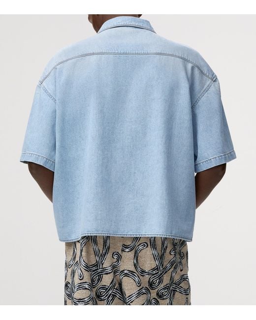 Loewe Blue X Paula's Ibiza Denim Anagram Short-Sleeve Shirt for men