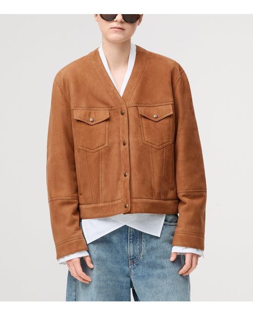 Loewe Brown Lambskin Shearling-Lined Jacket