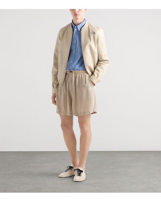 Prada Blue Cotton Chambray Shirt for men