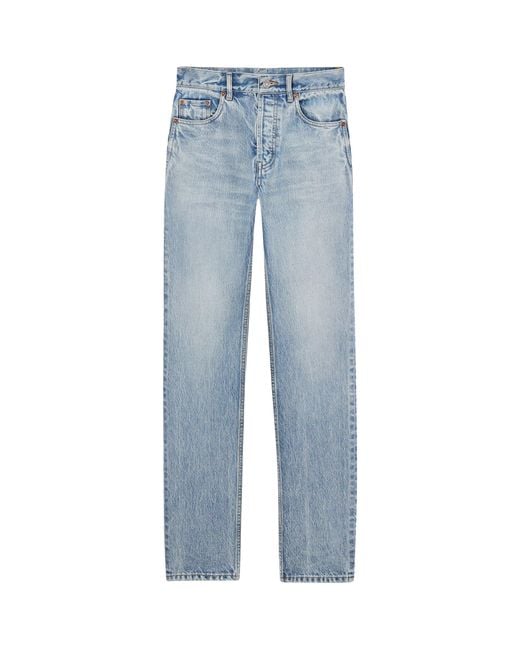 Saint Laurent Blue Straight High-Rise Jeans