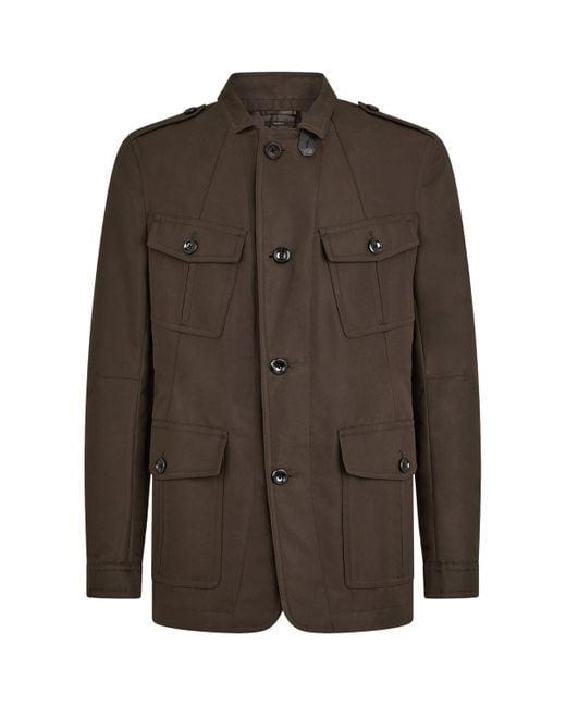 Tom Ford Brown Cotton-Blend Military Jacket for men