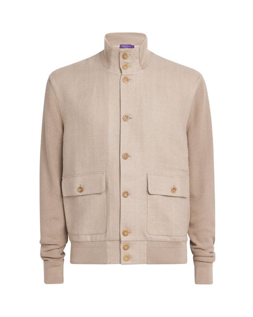 Ralph Lauren Natural Silk-Cotton Herringbone Hybrid Jacket for men