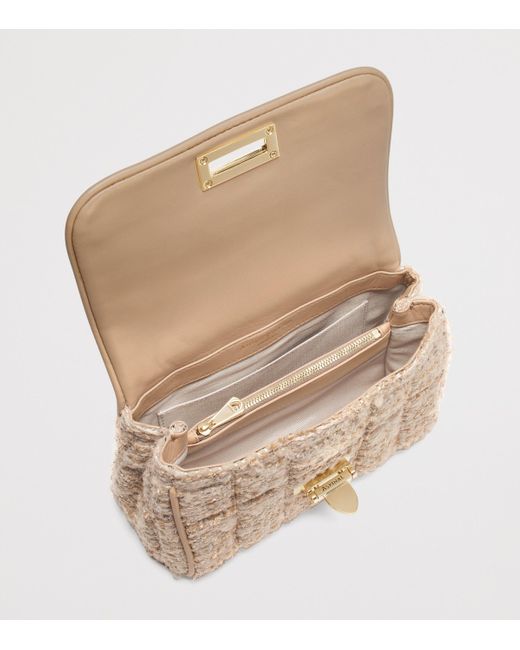 Aspinal Natural Tweed Lottie Cross-Body Bag