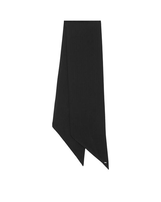Saint Laurent Black Silk Jacquard Scarf
