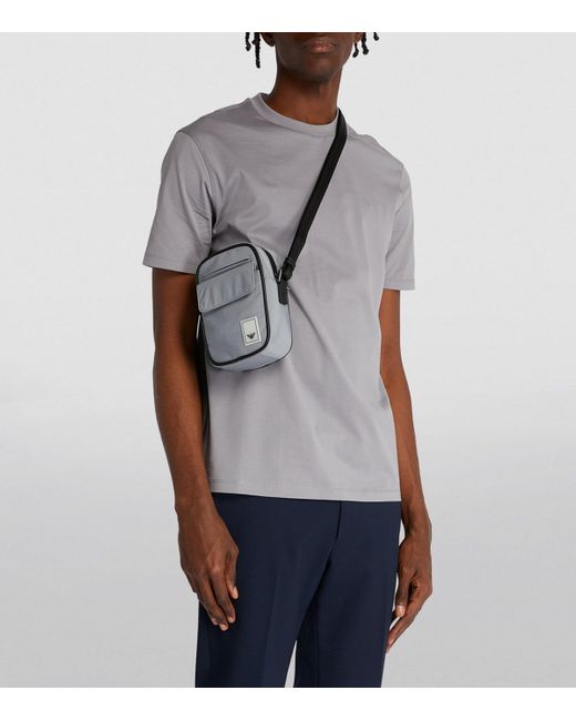 Emporio Armani Black Cross-Body Tech Case for men