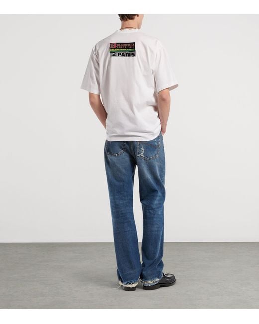 Balenciaga White Bumper Sticker T-Shirt for men