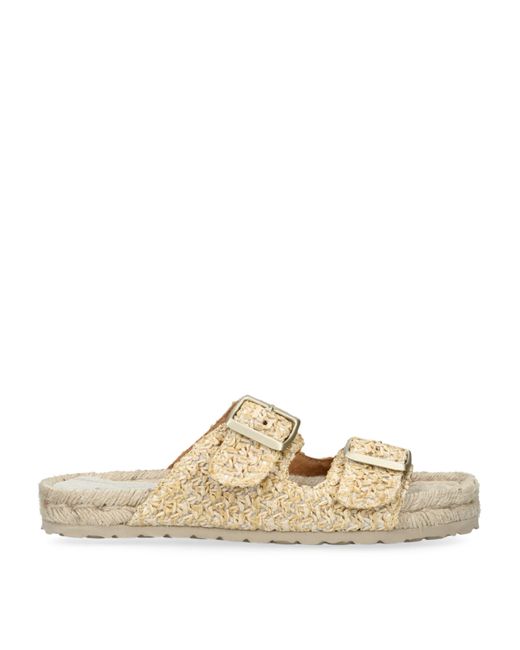 Manebí White Raffia Nordic Sandals