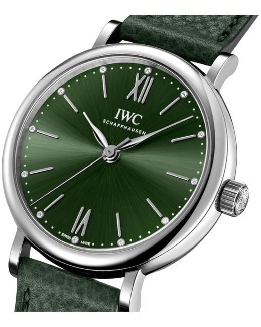 Iwc Green Stainless Steel Portofino Automatic Watch for men