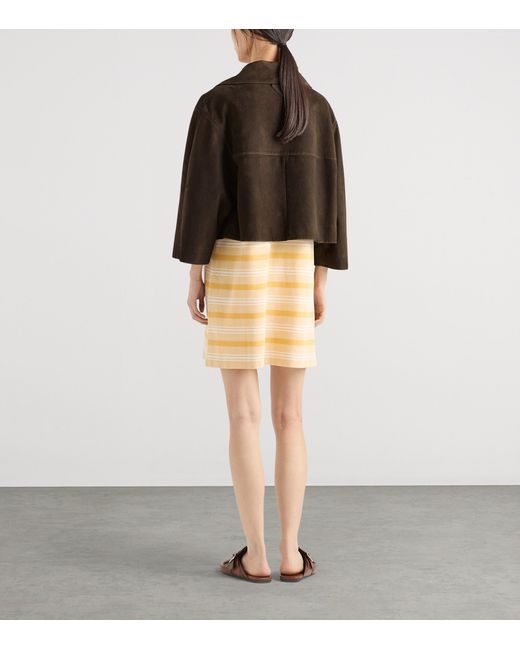 Prada Brown Lamb Suede Cropped Jacket