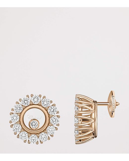 Chopard Metallic And Diamond Happy Diamonds Icons Joaillerie Stud Earrings