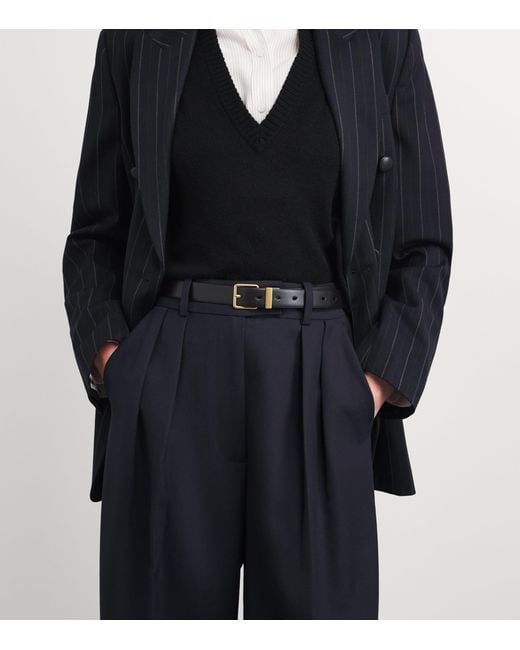 ME+EM Black Leather Reversible Belt