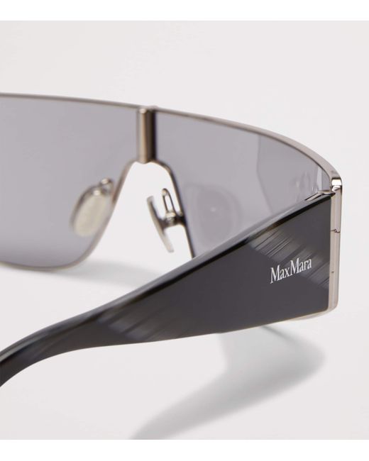 Max Mara Gray Metal Shield Sunglasses