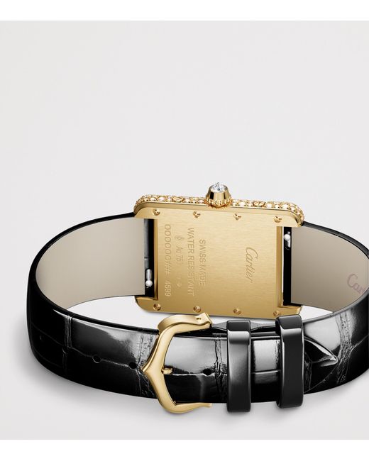 Cartier Black And Diamond Tank Louis Watch