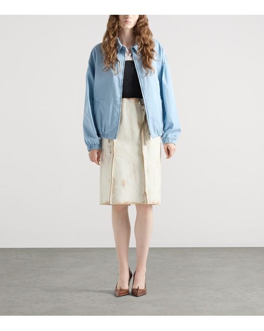 Prada Blue Old Gabardine Blouson Jacket