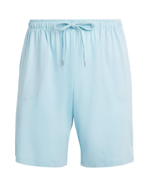 Derek Rose Blue Micromodal Basel Sweatshorts for men
