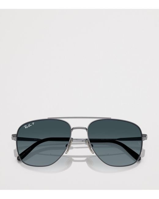 Ray-Ban Gray Titanium William Square Sunglasses