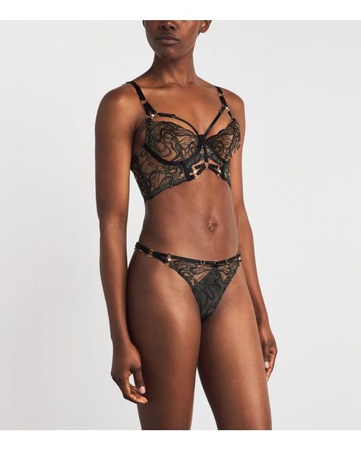 Bordelle Black Embroidered Pearl Thong