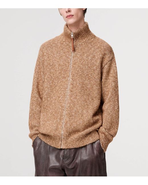 Loewe Brown Jacquard Anagram Zip-Up Relaxed Cardigan for men