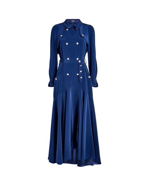 Alexis Mabille Blue Double-breasted Maxi Dress