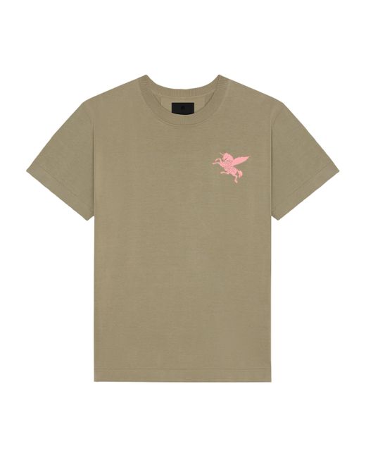 Givenchy Green Cotton Unicorn T-Shirt for men