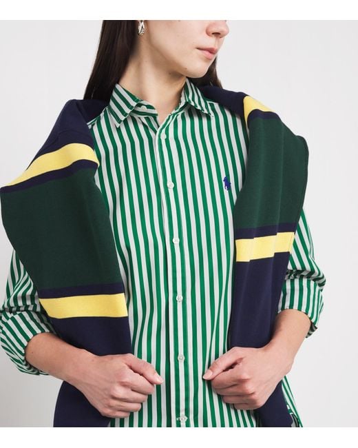 Polo Ralph Lauren Green Cotton Oxford Stripe Shirt
