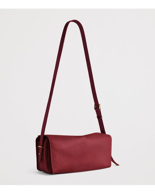 Balenciaga Red Medium Leather Le 7 Shoulder Bag