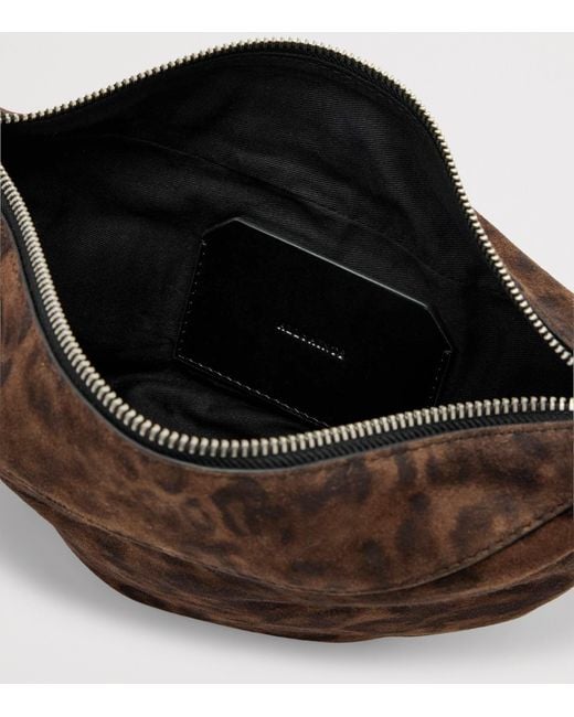 AllSaints Brown Micro Suede Luna Leppo Shoulder Bag