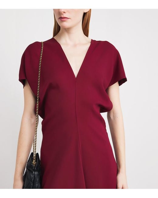 anine bing red dress Zadig gathered crepe maxi dress - burgundy