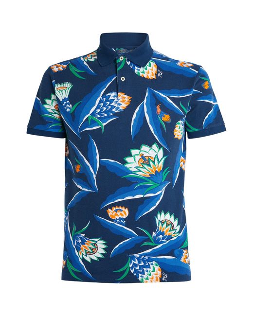 Polo Ralph Lauren Blue Floral Print Polo Shirt for men