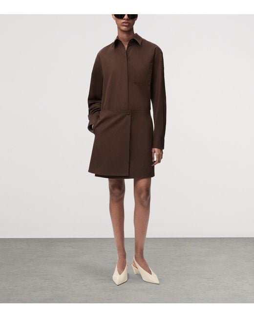 Loewe Brown Adjustable Mini Shirt Dresss