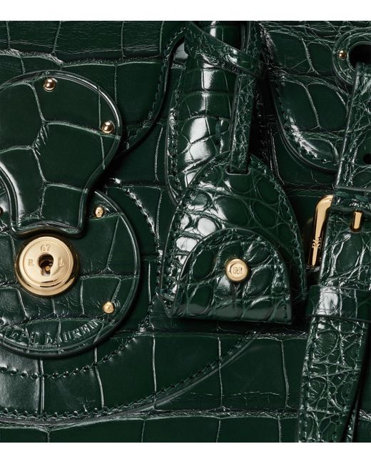 Ralph Lauren Green Alligator Leather Ricky 33 Top-Handle Bag