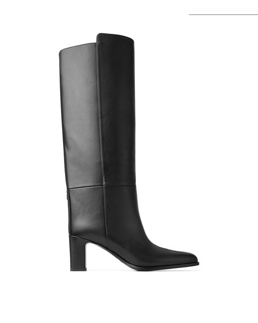 Jimmy Choo Black Caly 65 Leather Knee-High Boots
