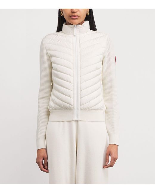 Canada Goose White Ivory Hybridge Knitted Jacket<Br