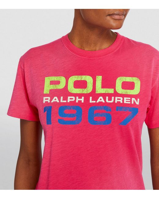 Polo Ralph Lauren Pink Cotton 1967 Logo T-shirt