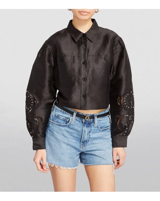 Maje Black Leather Logo Thin Belt