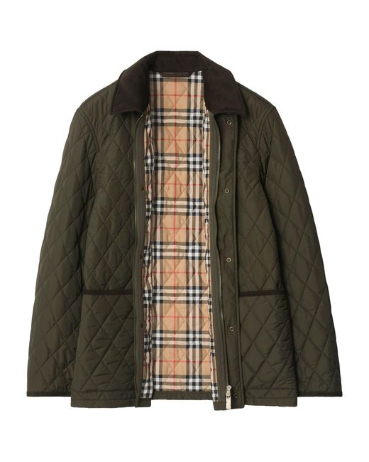 Burberry Green Quilted Barn Jacket for men
