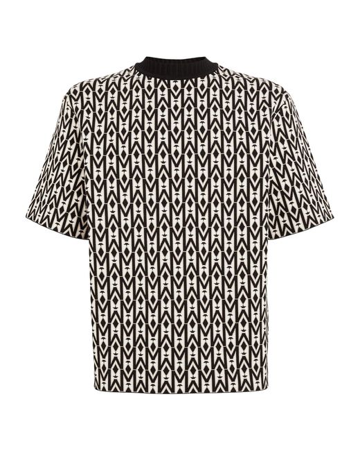 Mackage Black Knitted Monogram T-shirt for men