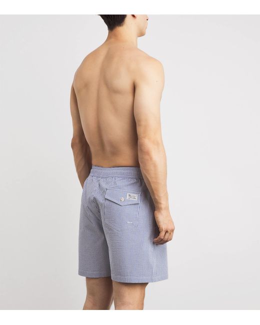 Polo Ralph Lauren Blue Seersucker Traveller Swim Shorts for men