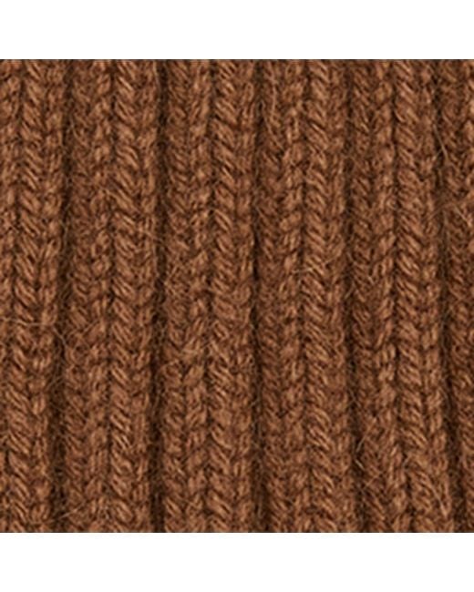 Le Bonnet Brown Wool Ribbed Beanie for men