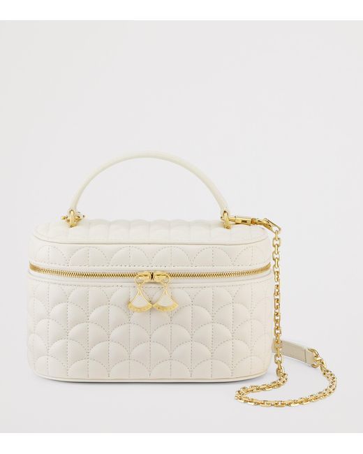 BVLGARI White Leather Divas Dream Vanity Case Bag