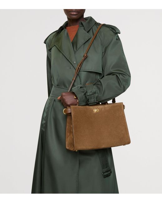 Burberry Brown Small Suede Cotswolds Tote Bag
