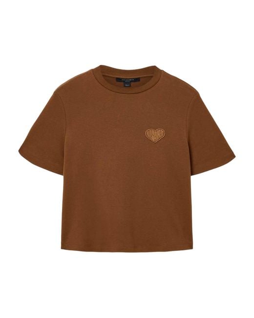 AllSaints Brown Organic Cotton Lover T-Shirt