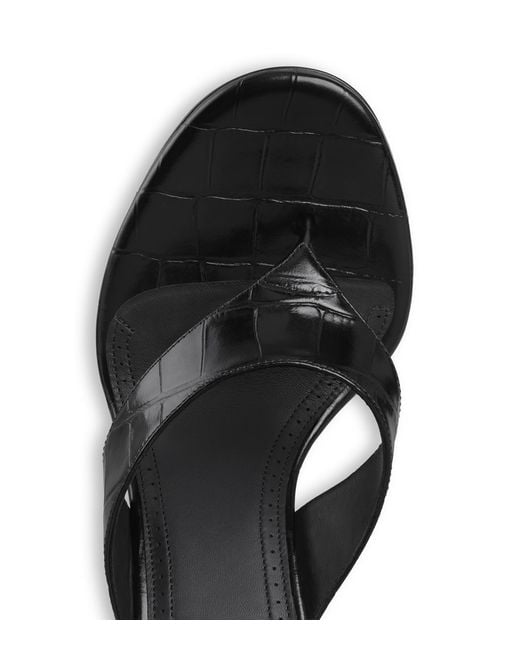 Alaïa Black Croc-Embossed Leather Thong Mules 90